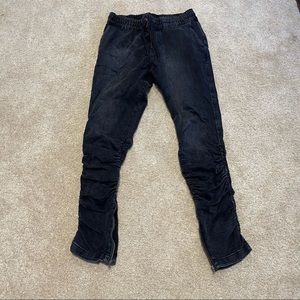 Tapered Stitch Black Denim Joggers